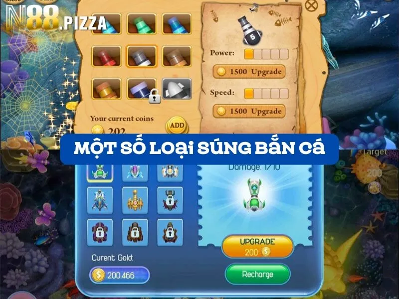 Một số loại súng bắn cá trong game bắn cá đổi thưởng