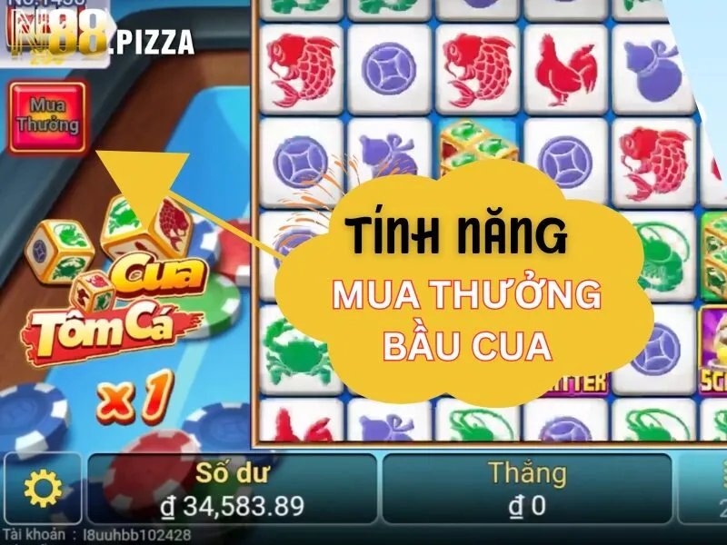 Tính năng mua thưởng bầu cua